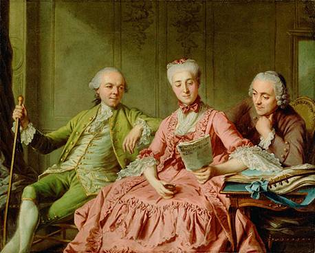 Duc de Choiseul with Madame de Brionne and Abbe Barthelemy  ca. 1775   by Jacques Wilbaut   1729-1806  Getty Museum  CA 71.PA.68